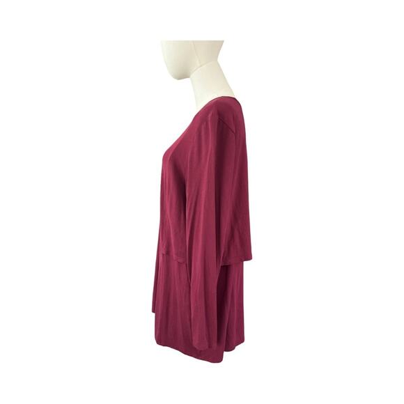 J. Jill Wearever Collection Women's Long Sleeve Tunic Top Burgundy Size Large - Picture 6 of 8